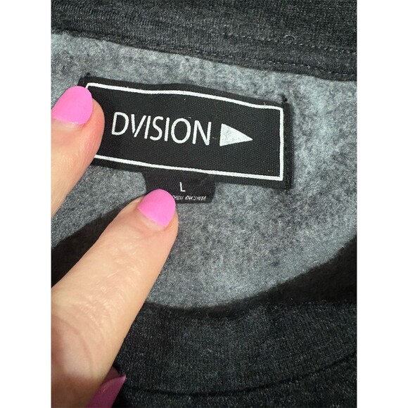 DVISION Women's Sweatshirt Size L Dark Gray OH SNAP Gingerbread Holiday - Picture 6 of 9